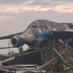 Angin Puting Beliung di Bogor Terbangkan Sayap Pesawat Bekas, Timpa Rumah Warga