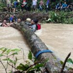 Cegah Banjir Kota Serang, Warga dan Relawan Bersihkan Pohon Tumbang di Sungai Cibanten