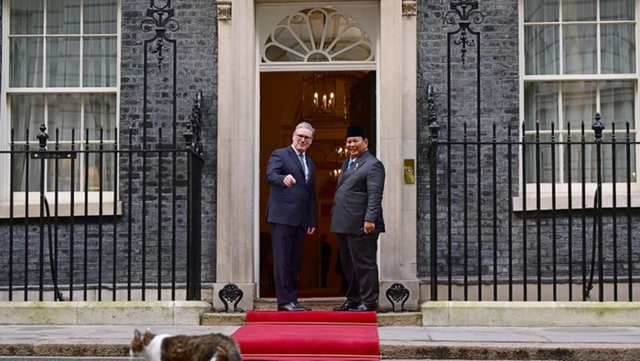 Momen Unik: Larry the Cat Sambut Prabowo di Downing Street Bersama PM Inggris