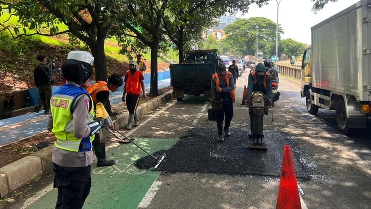 Jalan Juanda Depok Berlubang, Polisi dan PUPR Segera Lakukan Perbaikan Lima Titik