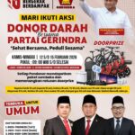 Gerindra Sumbar Targetkan Rekor MURI Donor Darah Massal di Padang