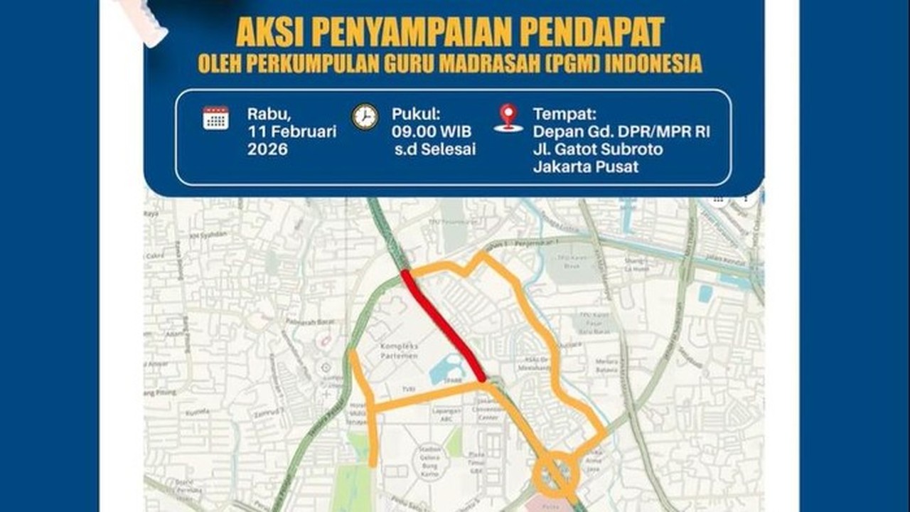 Demo Guru Madrasah di Depan DPR Hari Ini, Polisi Berlakukan Rekayasa Lalu Lintas