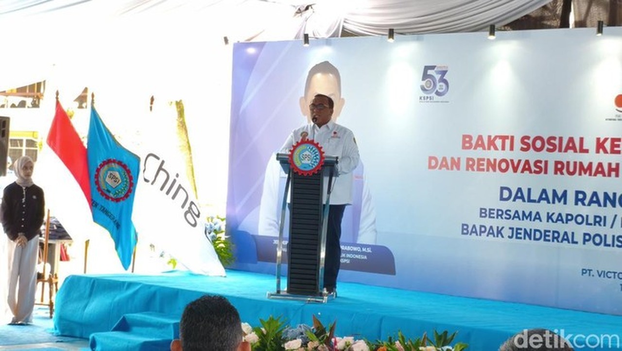 Foto: Presiden Kspsi Andi Gani Nena Wea Mengatakan Kspsi Merasa Bangga Lantaran Memiliki Penasihat Organisasi Yakni Kapolri Jenderal Listyo Sigit Prabowo. (kurniawan/detikcom)