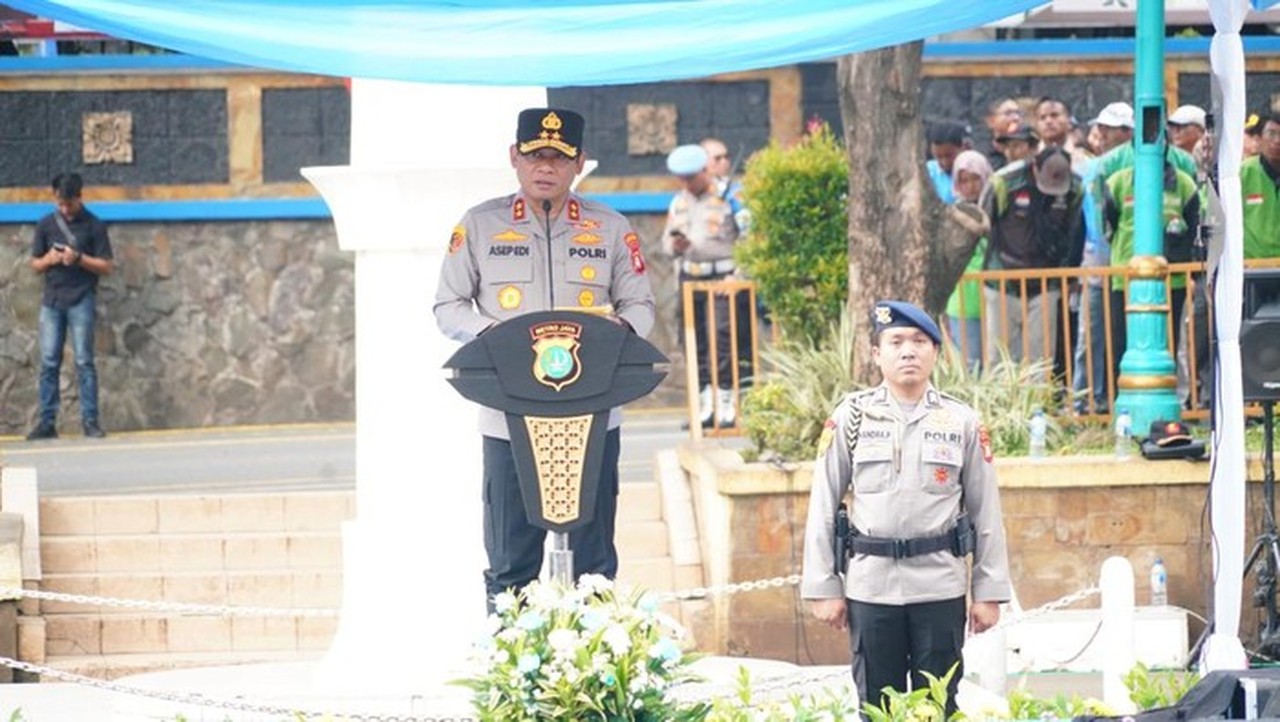 Foto: Kapolda Metro Jaya Irjen Asep Edi Suheri Menyampaikan Lima Pesan Dalam Apel Siaga Kamtibmas 'jaga Ibu Kota Jakarta Untuk Indonesia'. (dok Istimewa)