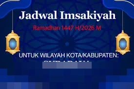 Jadwal Imsakiyah Surabaya 9 Ramadan 1447 H, Jumat 27 Februari 2026
