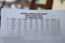Kemenag Rilis Jadwal Magrib Kepri 26 Februari 2026, Imbau Masyarakat Gunakan Rujukan Resmi